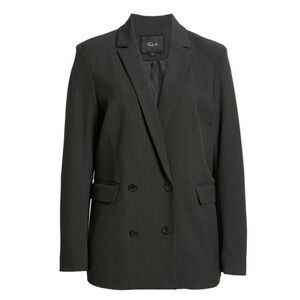 RAILS Jac Double Breasted Blazer Charcoal Pinstripe